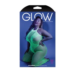 Moonbeam Crotchless Bodystocking - Queen - Neon Green