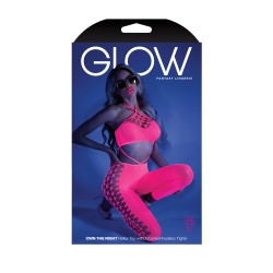 Own the Night Bodystocking - One Size - Neon Pink