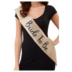 Deluxe Glitter Bride to Be Sash - Black and Gold