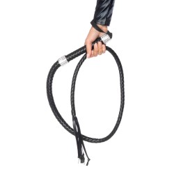 Rhinestone Handle Whip - Black