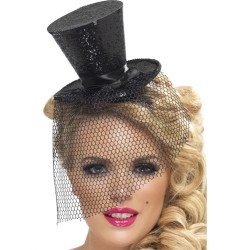 Mini Top Hat on Headband - Black